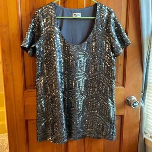 Show me your mumu gray sequin tunic